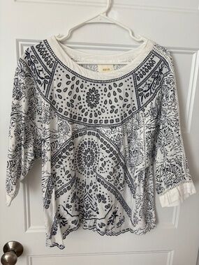 Blue and white eyelet shirt from anthropologie